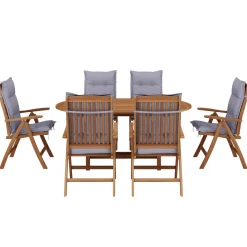 Gartenmöbel Set Holz NISA 7-teilig