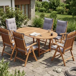 Gartenmöbel Set Holz NISA 7-teilig