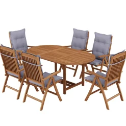 Gartenmöbel Set Holz NISA 7-teilig