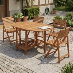 Gartenmöbel Set Holz TARRAGONA 5-teilig