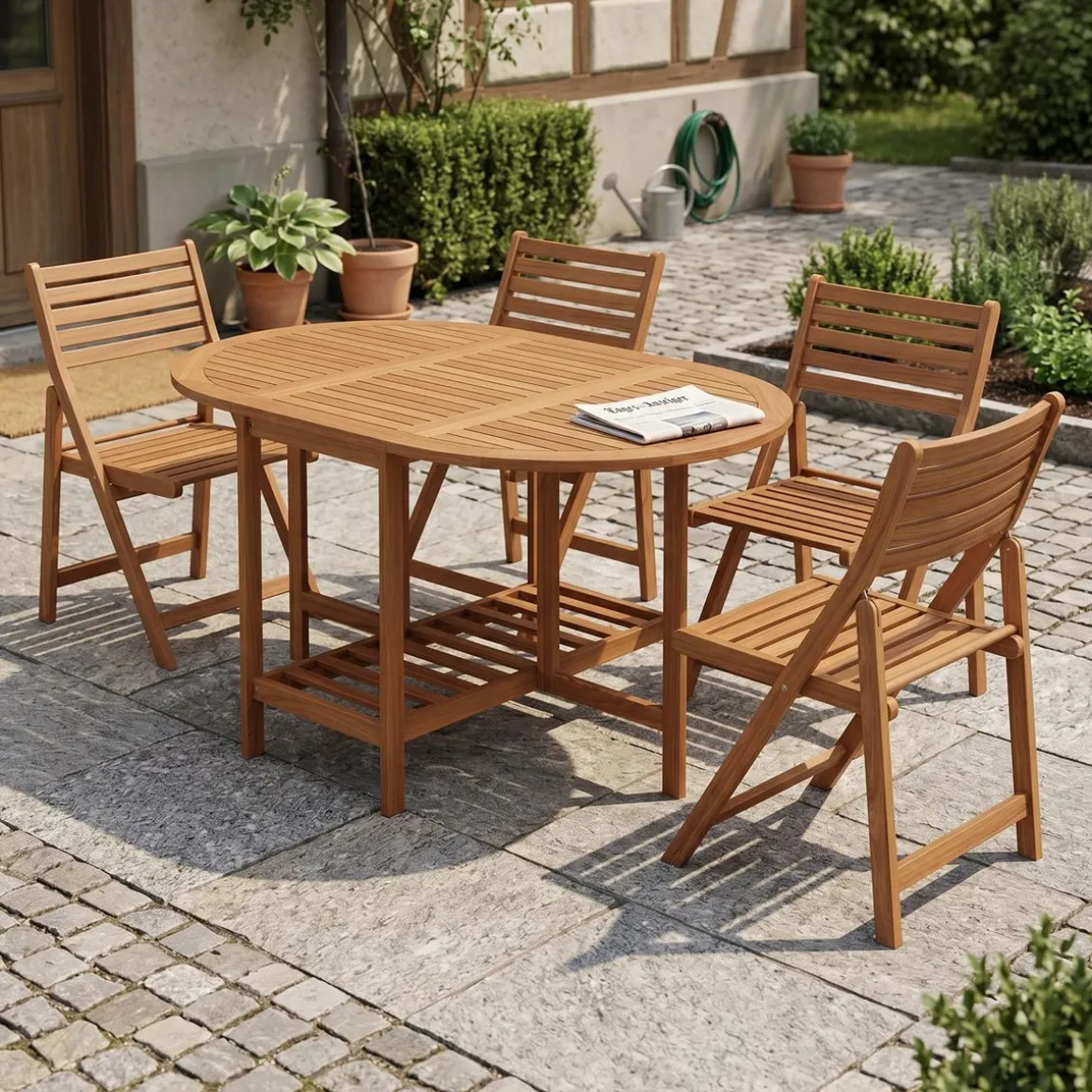 Gartenmöbel Set Holz TARRAGONA 5-teilig