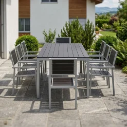 Gartenmöbel Set KAVO 8 Stühle anthrazit