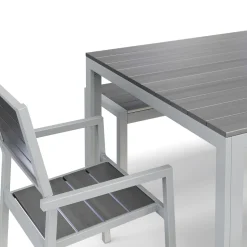 Gartenmöbel Set KAVO 2 Stühle + 2 Bänke grau