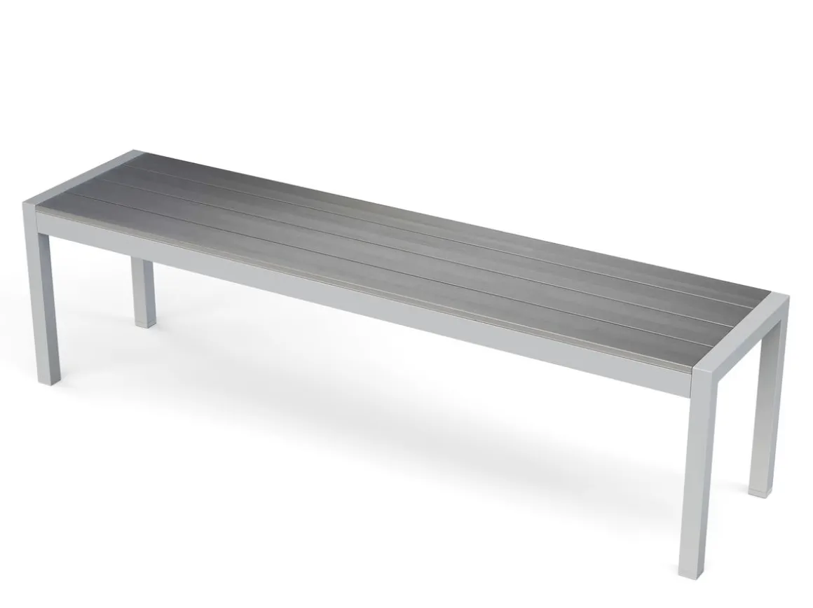 Gartenmöbel Set KAVO 2 Stühle + 2 Bänke grau