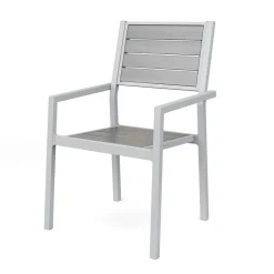 Gartenmöbel Set KAVO 2 Stühle + 2 Bänke grau