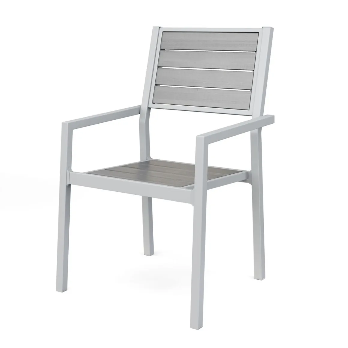 Gartenmöbel Set KAVO 2 Stühle + 2 Bänke grau