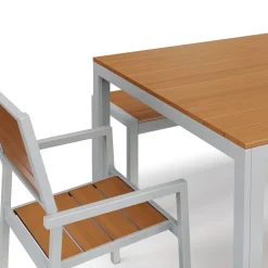 Gartenmöbel Set KAVO 2 Stühle + 2 Bänke braun