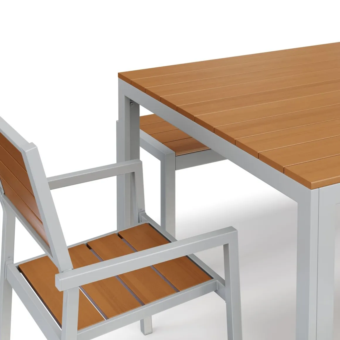 Gartenmöbel Set KAVO 2 Stühle + 2 Bänke braun