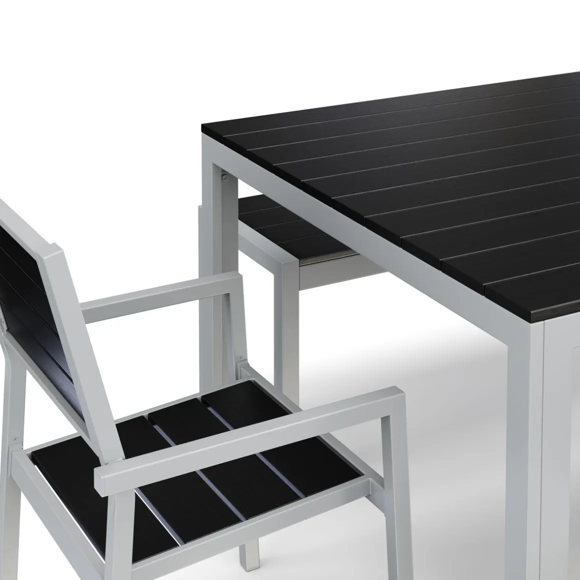 Gartenmöbel Set KAVO 2 Stühle + 2 Bänke anthrazit