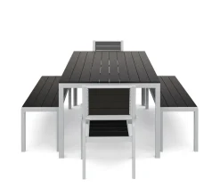 Gartenmöbel Set KAVO 2 Stühle + 2 Bänke anthrazit