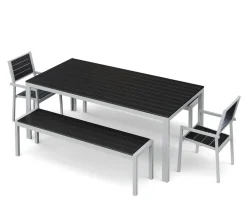 Gartenmöbel Set KAVO 2 Stühle + 2 Bänke anthrazit