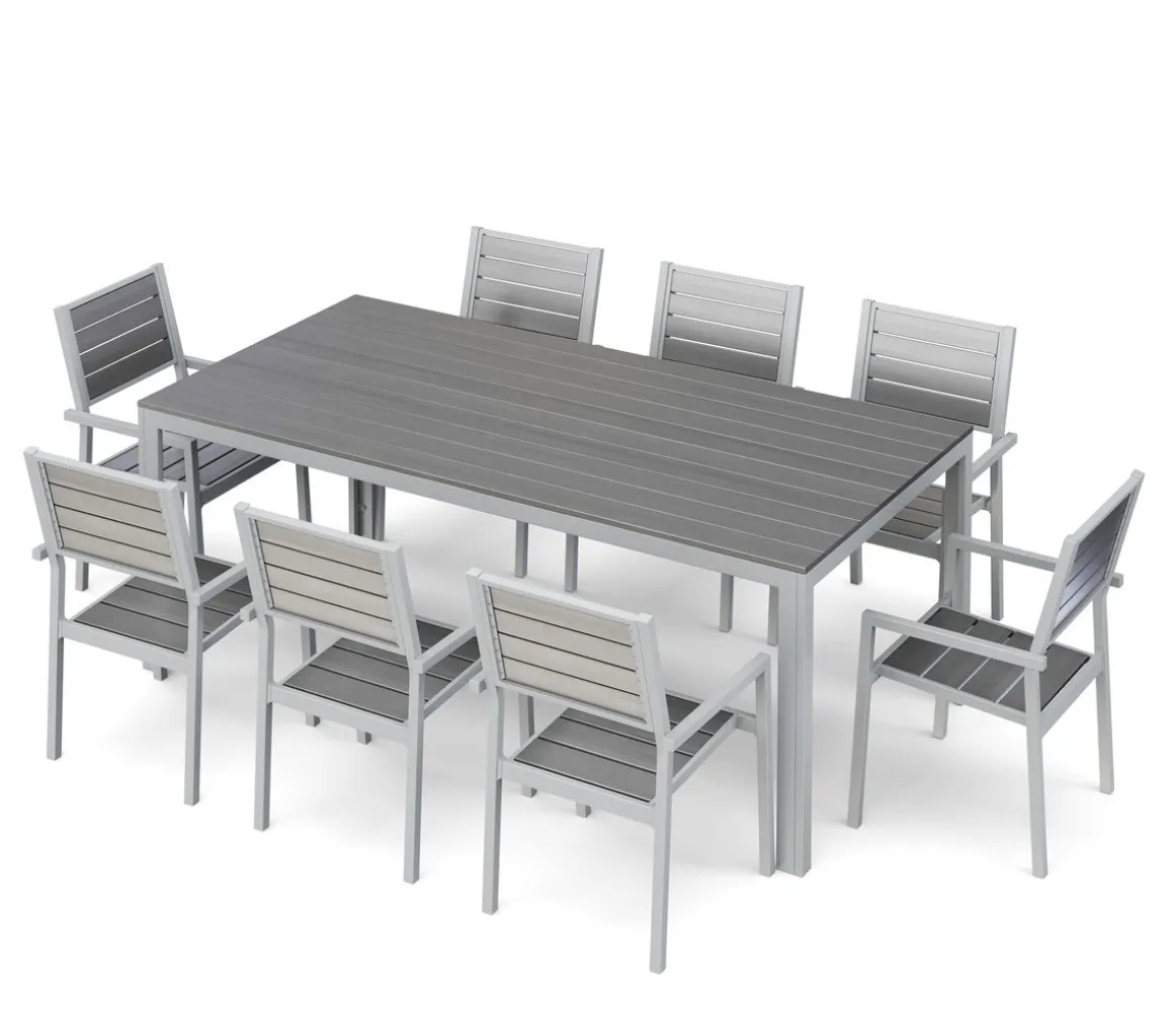 Gartenmöbel Set KAVO 8 Stühle grau