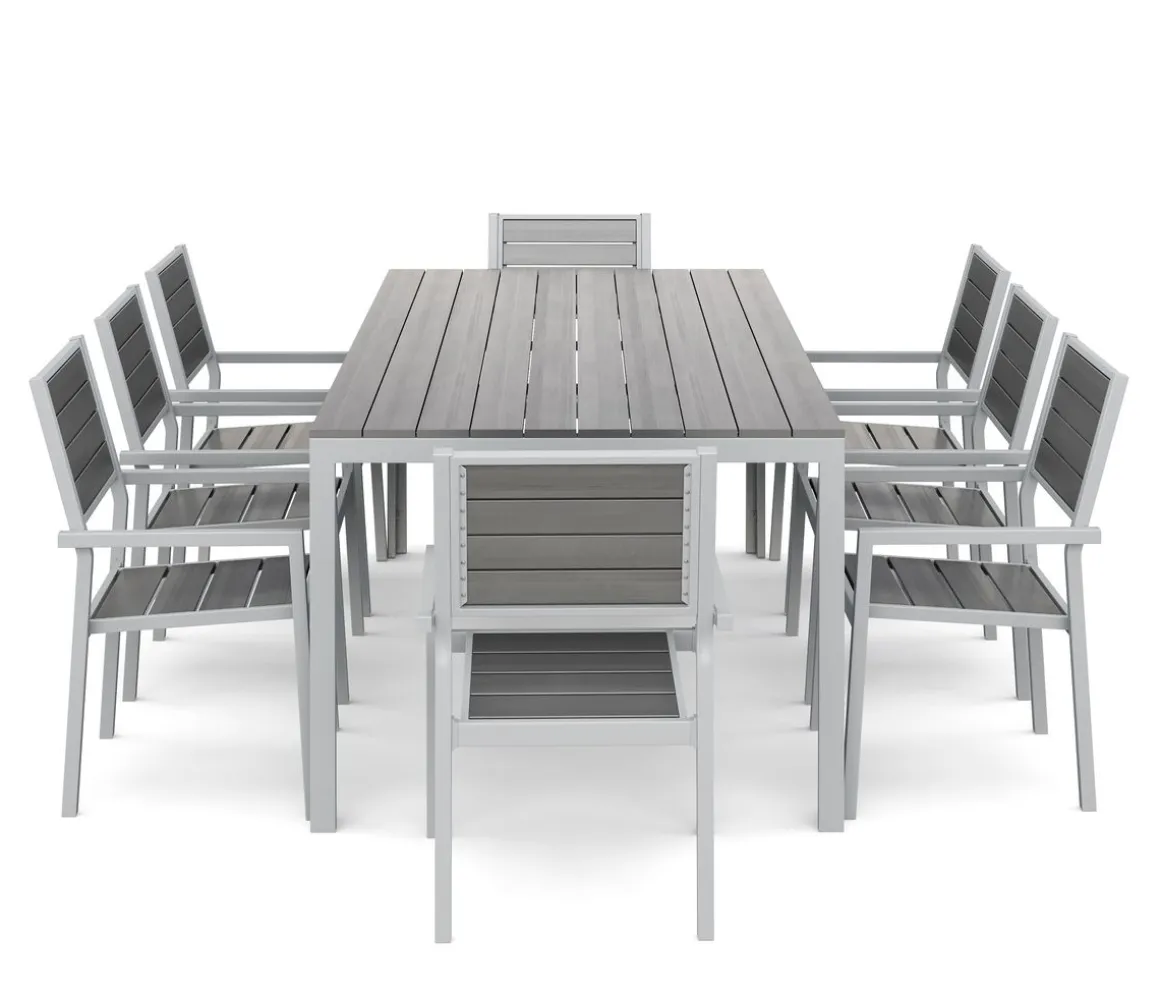 Gartenmöbel Set KAVO 8 Stühle grau
