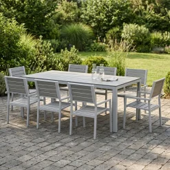 Gartenmöbel Set KAVO 8 Stühle grau