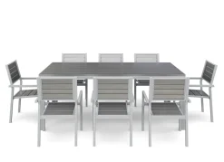 Gartenmöbel Set KAVO 8 Stühle grau