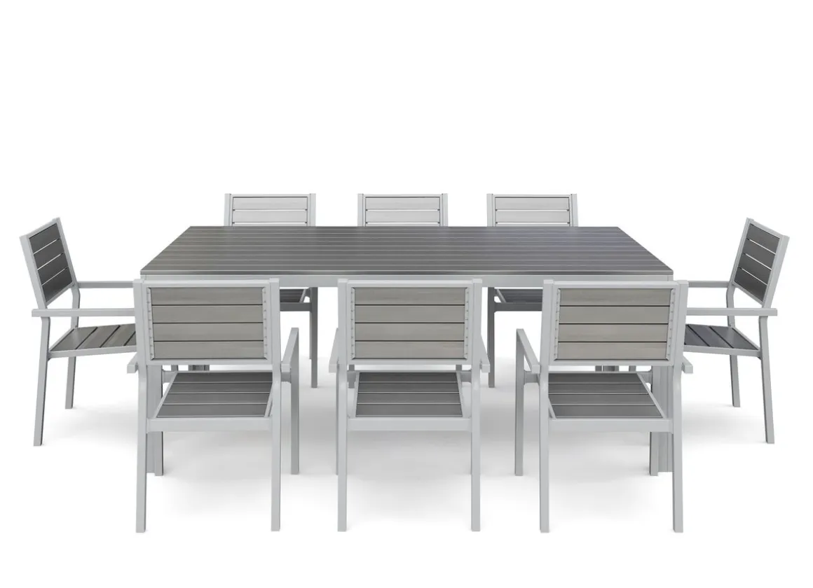 Gartenmöbel Set KAVO 8 Stühle grau