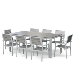 Gartenmöbel Set KAVO 8 Stühle grau