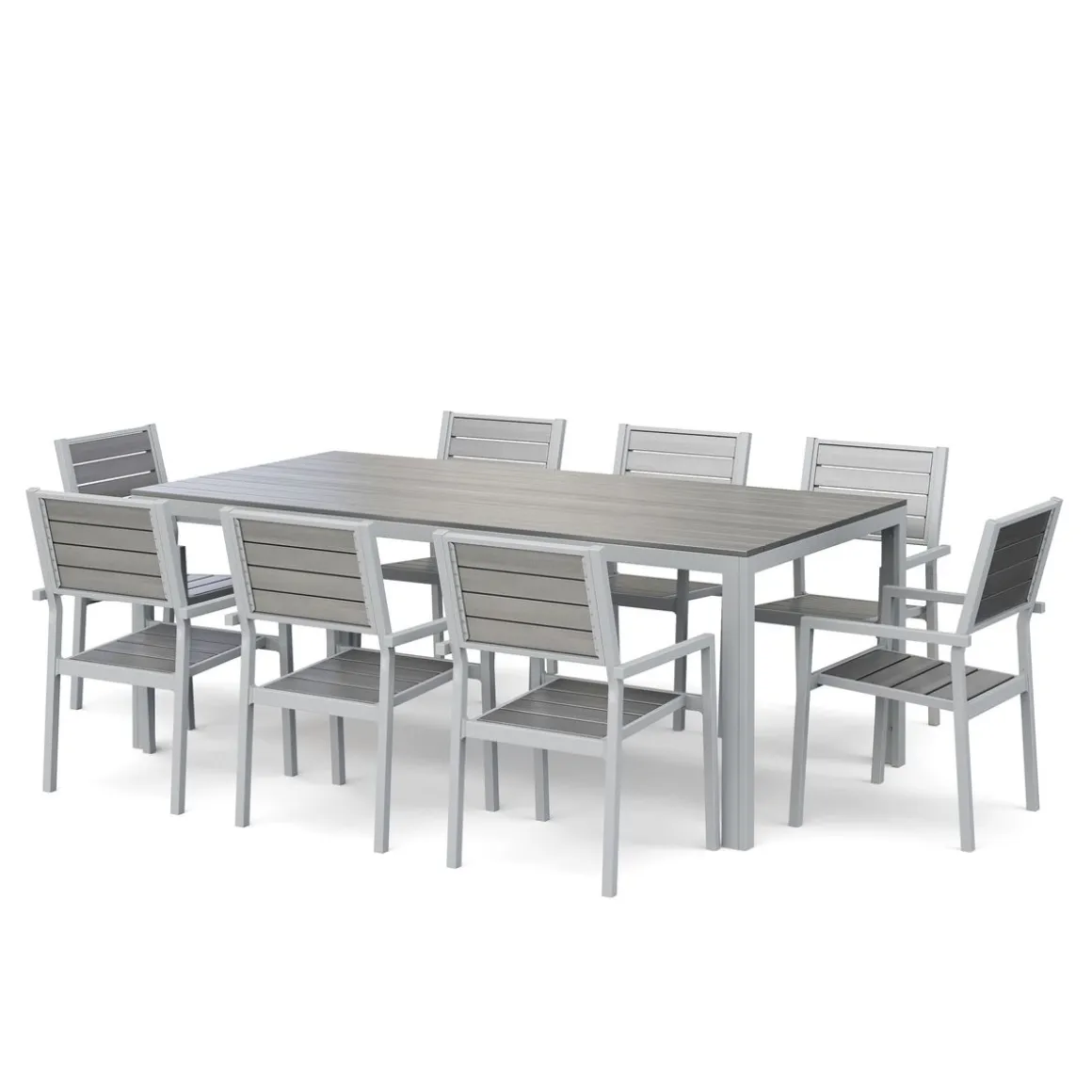 Gartenmöbel Set KAVO 8 Stühle grau