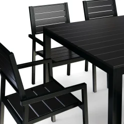 Gartenmöbel Set KAVO 8 Stühle schwarz