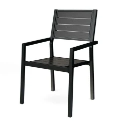 Gartenmöbel Set KAVO 8 Stühle schwarz