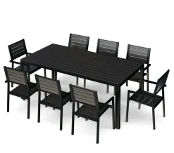 Gartenmöbel Set KAVO 8 Stühle schwarz