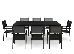 Gartenmöbel Set KAVO 8 Stühle schwarz