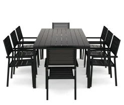 Gartenmöbel Set KAVO 8 Stühle schwarz