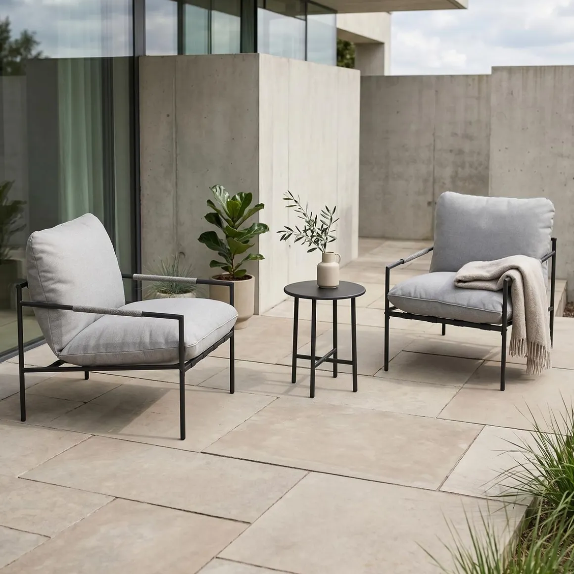 Gartenmöbel Set KOEN grau