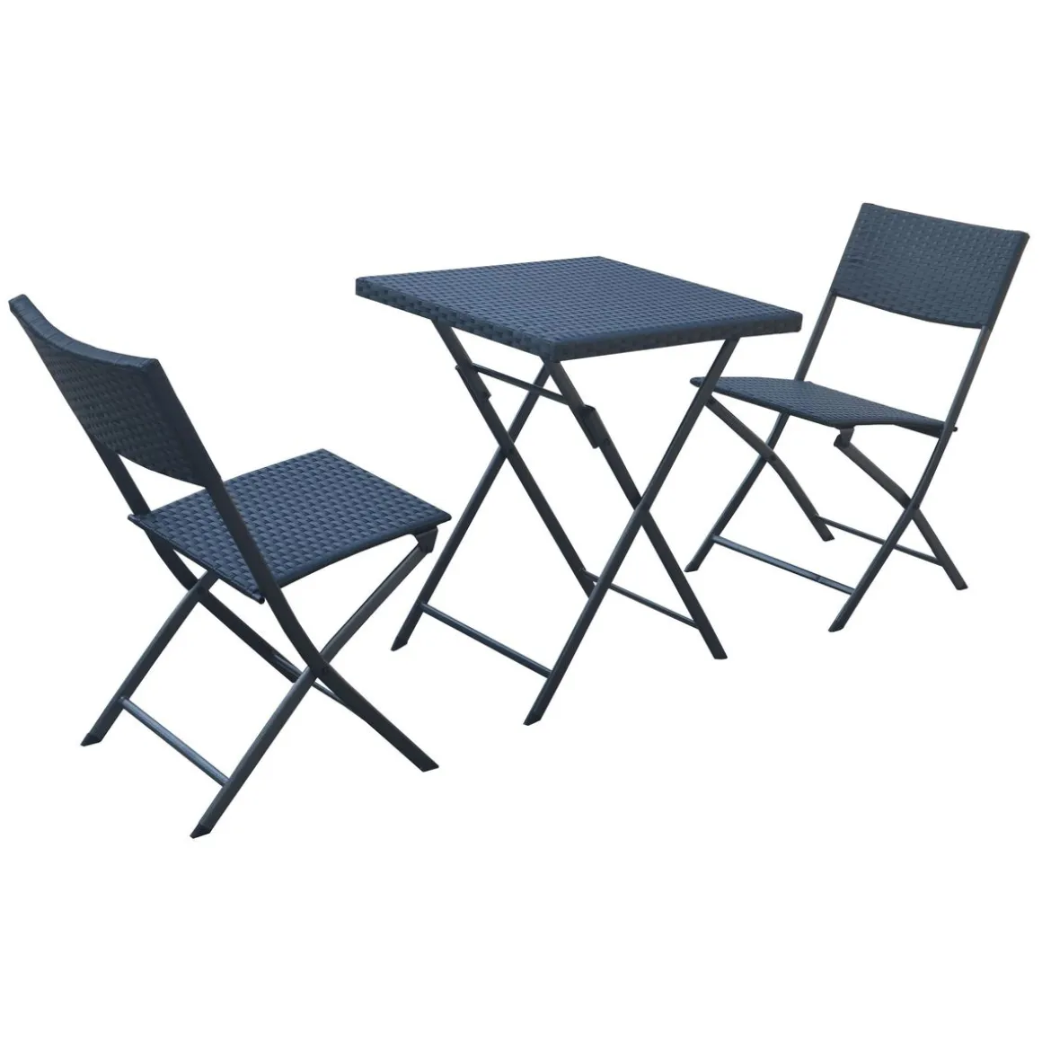 Gartenmöbel Set LAGO Rattan schwarz
