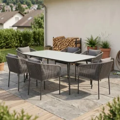 Gartenmöbel Set MARCELLO 7-teilig anthrazit