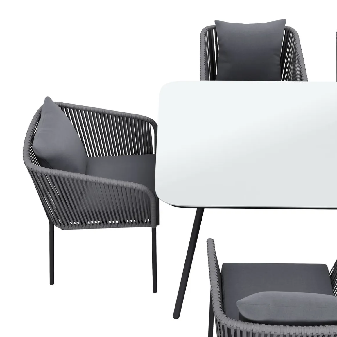 Gartenmöbel Set MARCELLO 7-teilig anthrazit