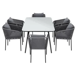 Gartenmöbel Set MARCELLO 7-teilig anthrazit