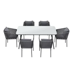 Gartenmöbel Set MARCELLO 7-teilig anthrazit