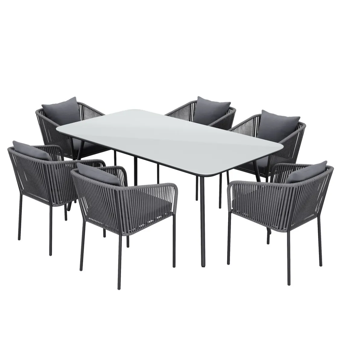 Gartenmöbel Set MARCELLO 7-teilig anthrazit
