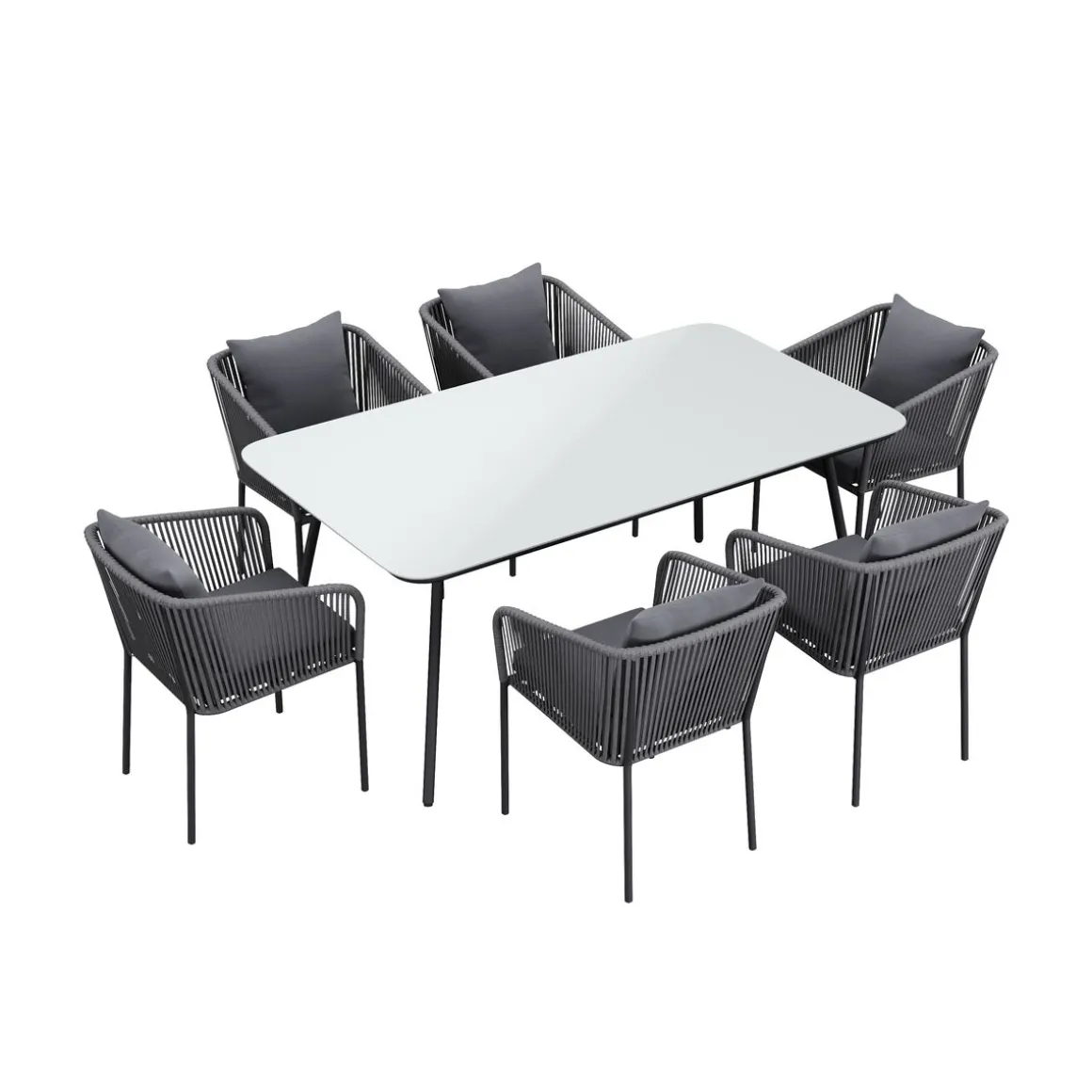 Gartenmöbel Set MARCELLO 7-teilig anthrazit
