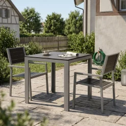 Gartenmöbel Set NELI 2 Stühle anthrazit