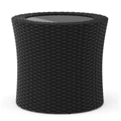 Gartenmöbel Set Rattan BROOKLYN stapelbar schwarz