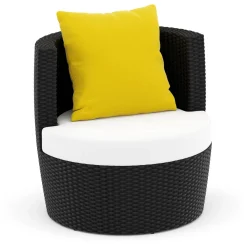 Gartenmöbel Set Rattan BROOKLYN stapelbar schwarz