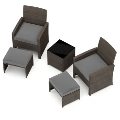 Gartenmöbel Set Rattan EREN braun/anthrazit
