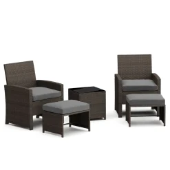 Gartenmöbel Set Rattan EREN braun/anthrazit