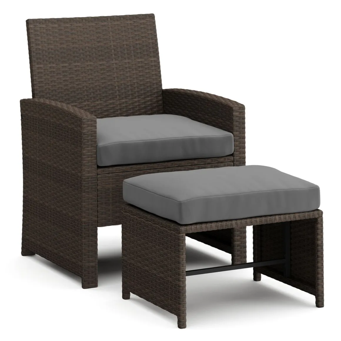 Gartenmöbel Set Rattan EREN braun/anthrazit