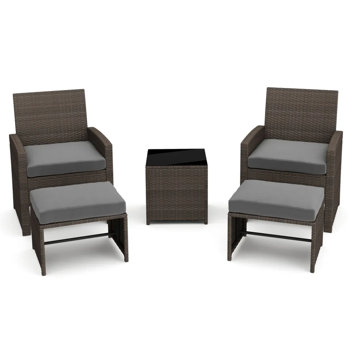Gartenmöbel Set Rattan EREN braun/anthrazit