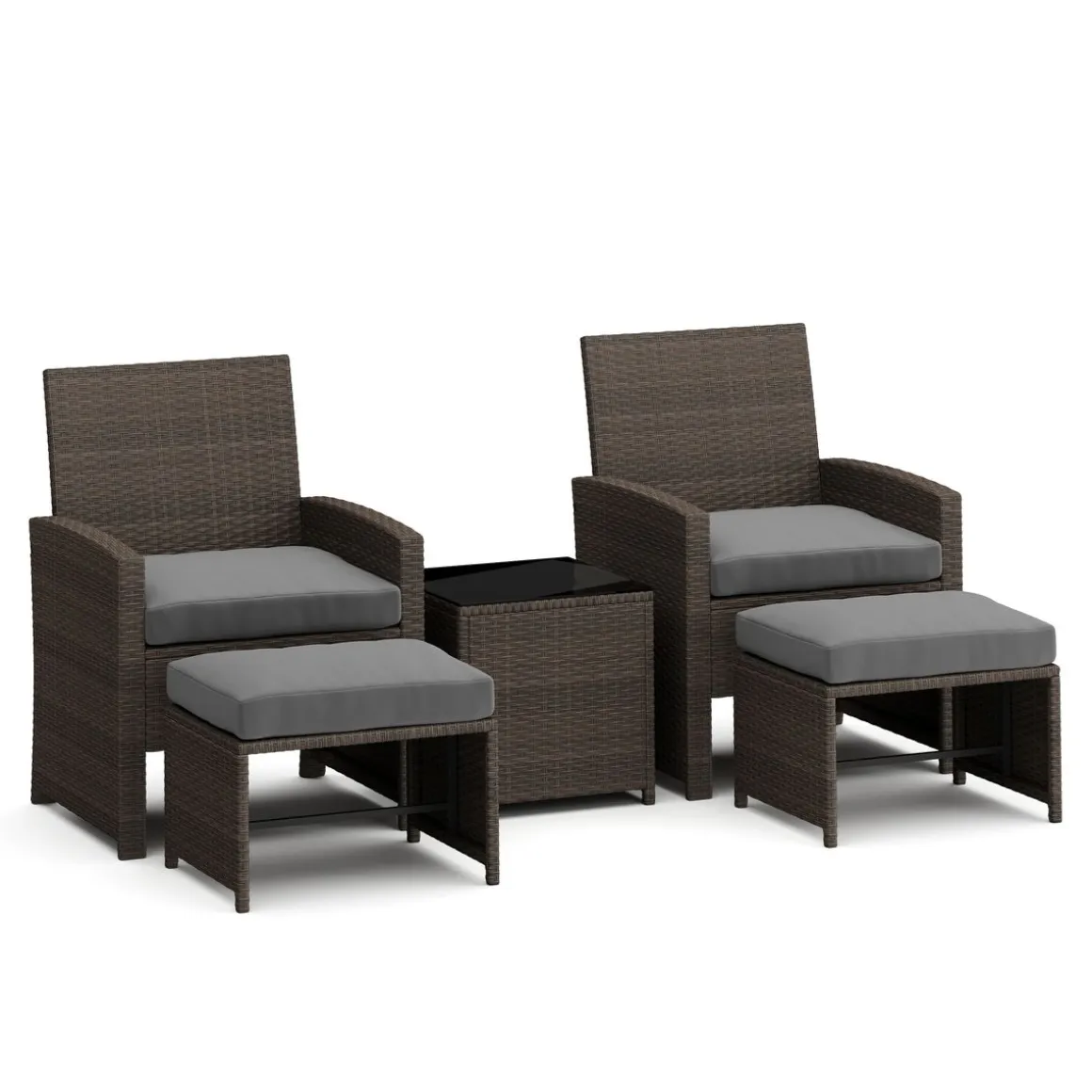 Gartenmöbel Set Rattan EREN braun/anthrazit
