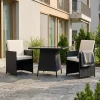 Gartenmöbel Set Rattan HAROLD schwarz/weiss