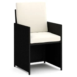 Gartenmöbel Set Rattan HAROLD schwarz/weiss