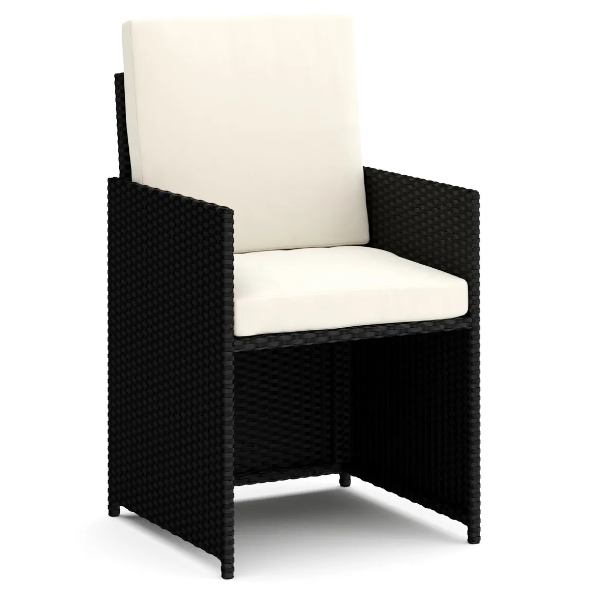 Gartenmöbel Set Rattan HAROLD schwarz/weiss