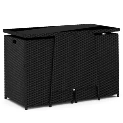 Gartenmöbel Set Rattan HAROLD schwarz/weiss