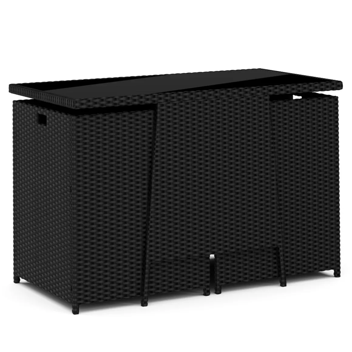 Gartenmöbel Set Rattan HAROLD schwarz/weiss