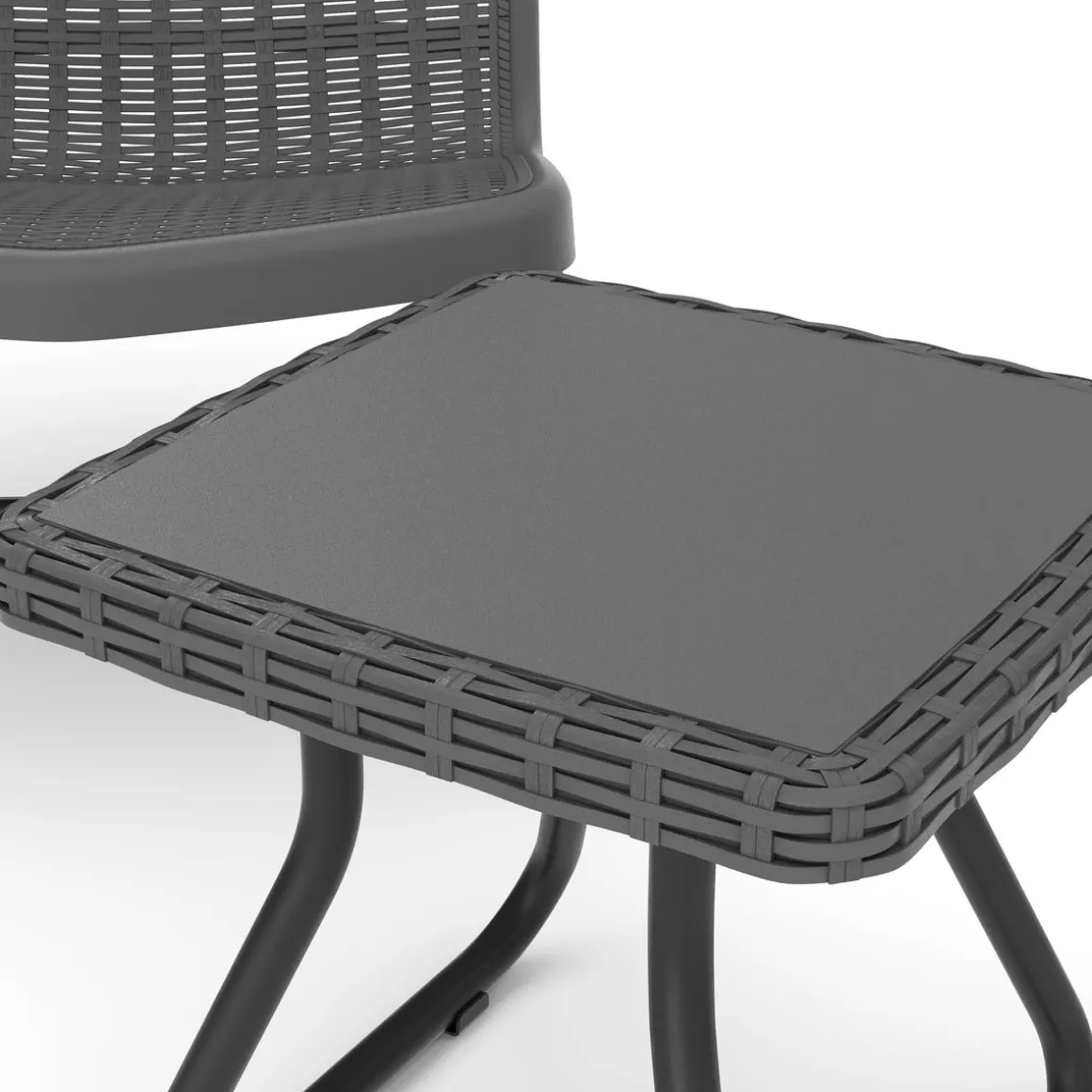 Gartenmöbel Set Rattan MERIVA grau