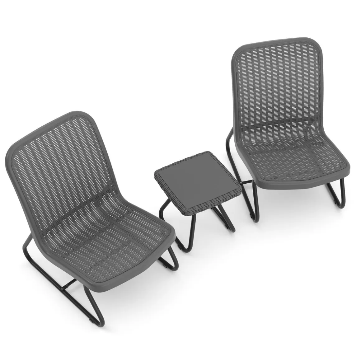 Gartenmöbel Set Rattan MERIVA grau